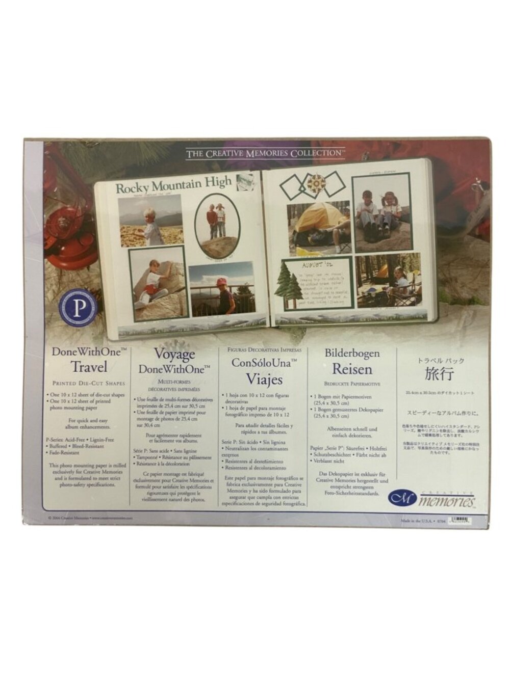 Creative Memories Done With One Travel Scrapbooking Kit Shapes & Mounting Paper